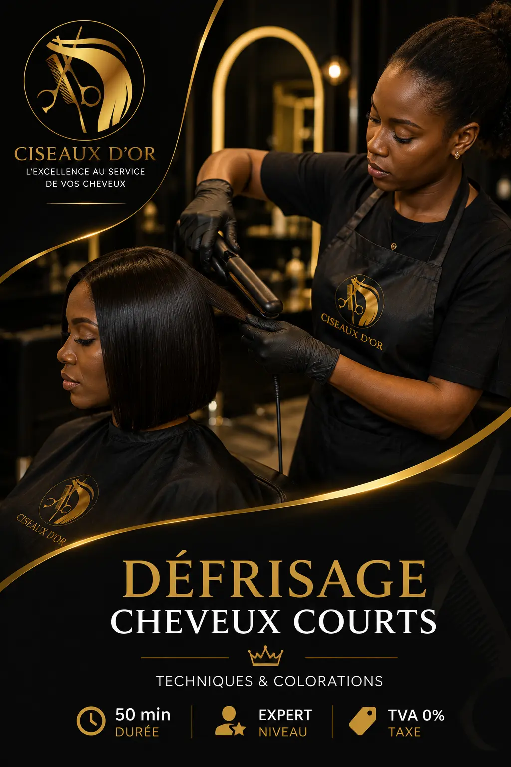 Défrisage cheveux courts — Ciseaux d'Or
