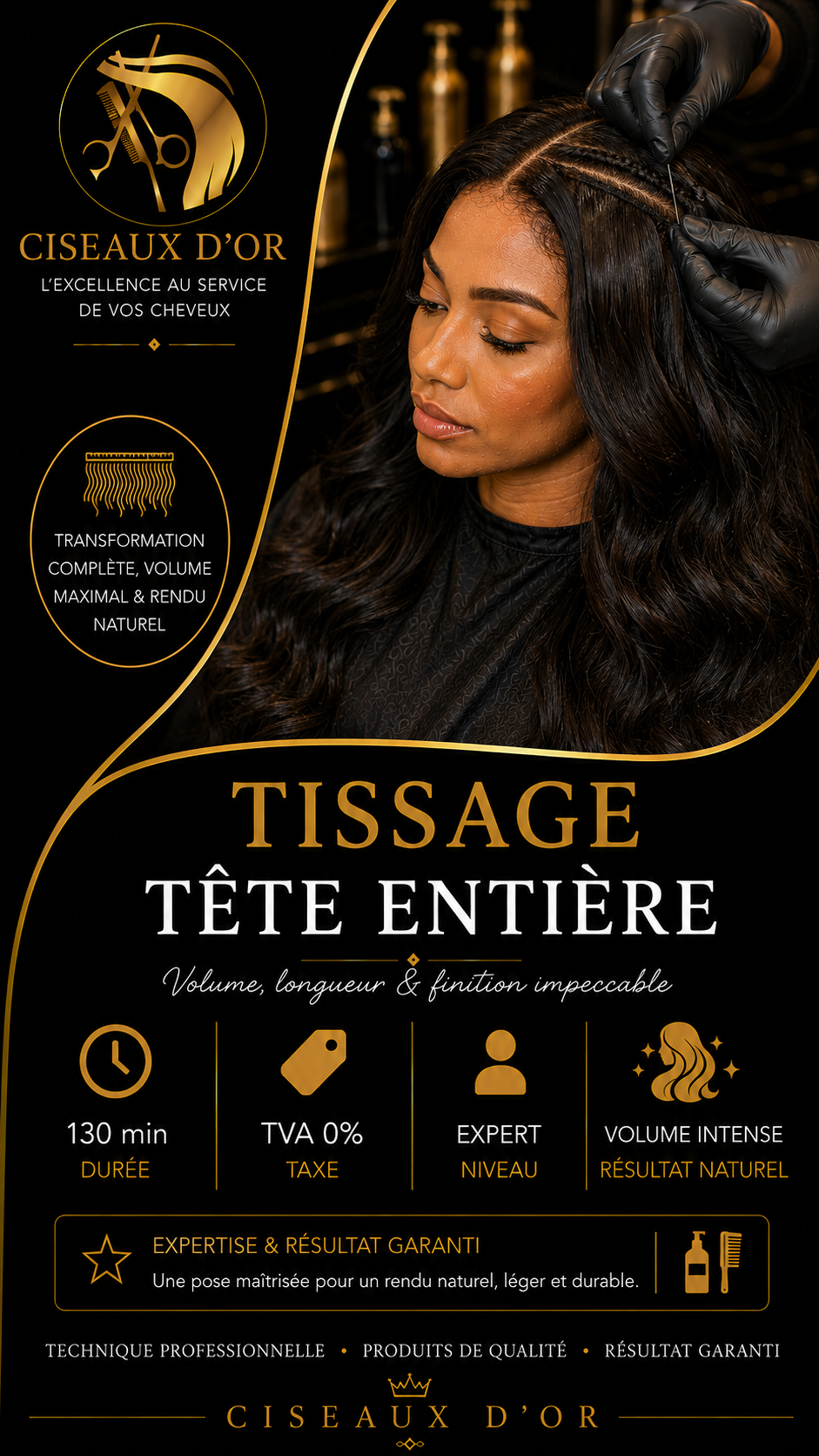 Tissage tête entière — Ciseaux d'Or