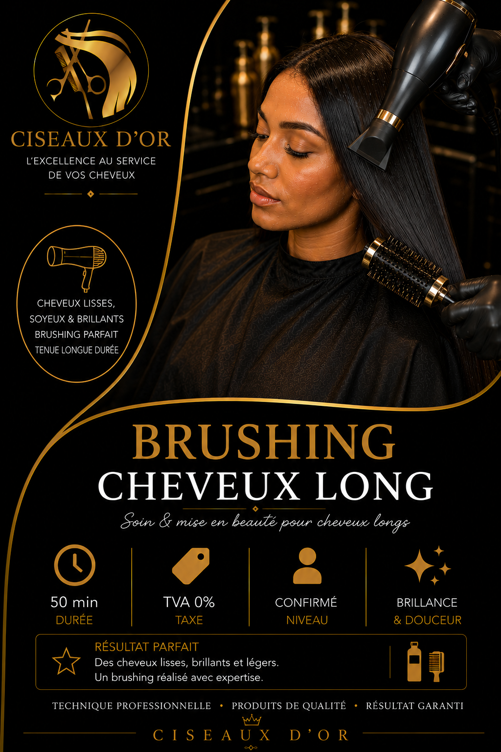 Brushing cheveux long — Ciseaux d'Or