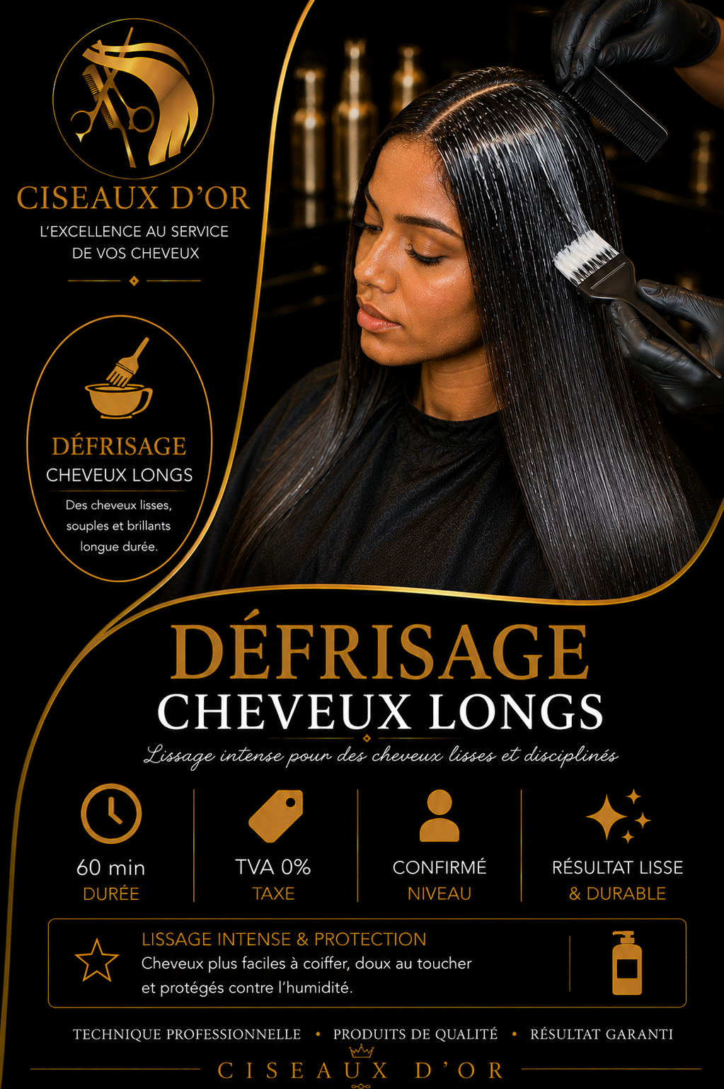 Défrisage cheveux long — Ciseaux d'Or