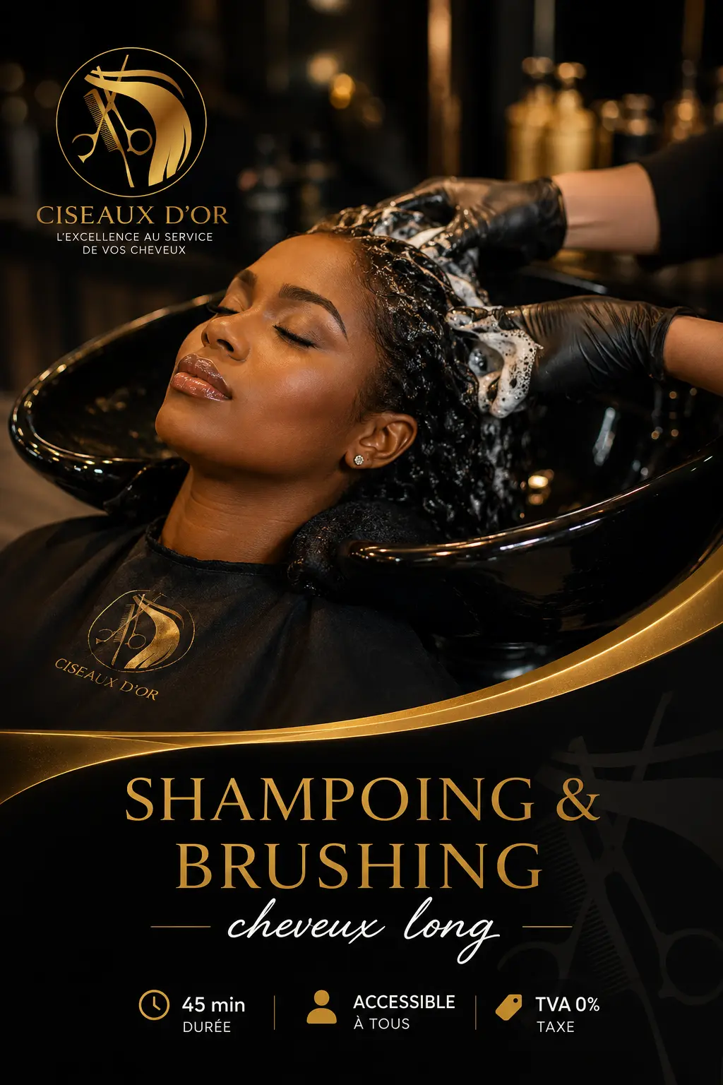 Shampoing & brushing cheveux longs — Ciseaux d'Or