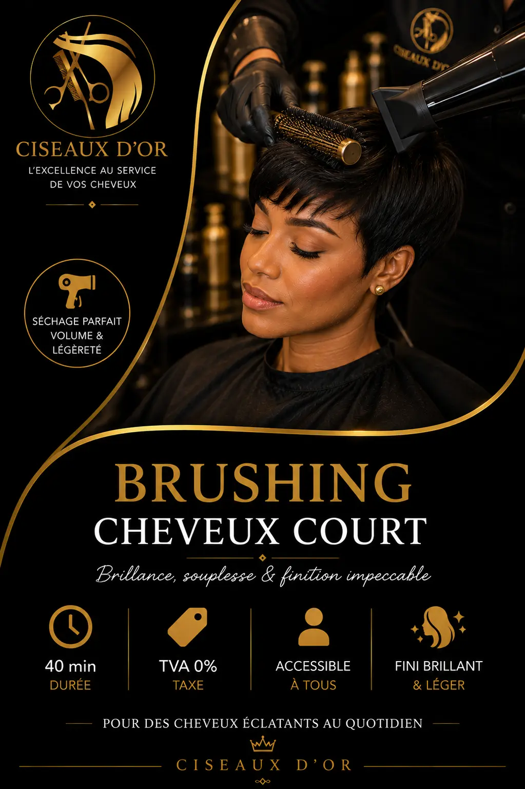 Brushing cheveux court — Ciseaux d'Or