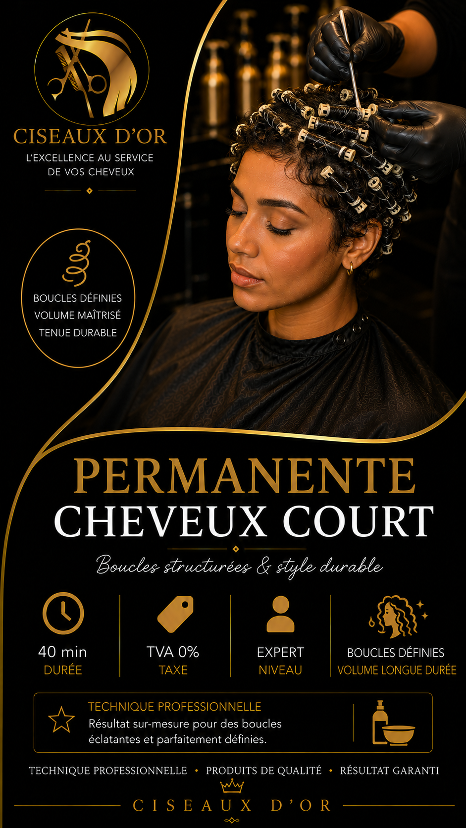 Permanente cheveux court — Ciseaux d'Or